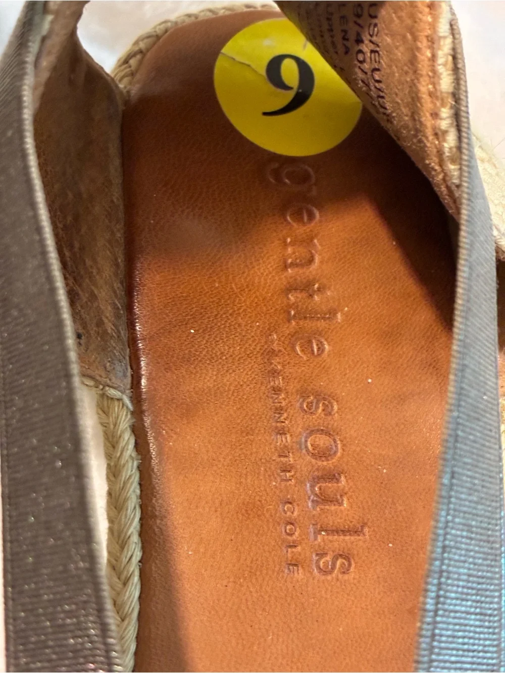 gentle souls Metallic Gray Espadrille Slingback Wedge - Metallic Gray